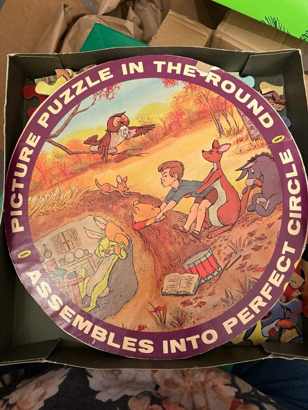Jaymar Vintage Winnie The Pooh Picture Puzzle In The Round 1964